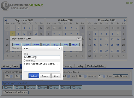 Appointment Calendar