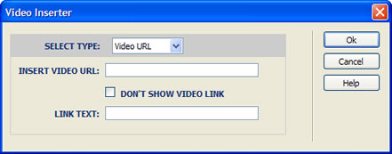 Inserting a video URL